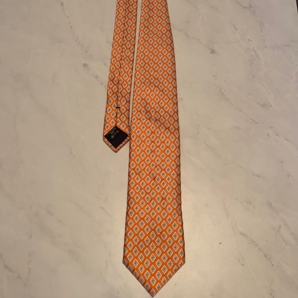 NWT Hugh Parsons Men’s Salmon, White & Green Tie